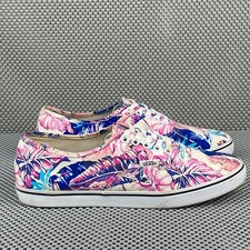 Vans Floral Sneakers Womens 8 Mens 6.5 Pink Colorful Low Top Lace Up Casual