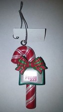 GANZ CANDY CANE PERSONALIZED CHRISTMAS ORNAMENT "PEGGY"