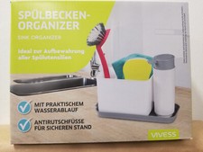 Spülbecken Organizer Sink Schwammhalter Grau...