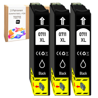 3x Druckerpatronen Schwarz XL  für Epson Stylus SX210 SX215 SX218