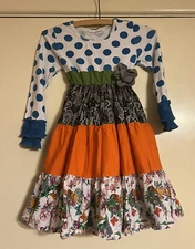 Oopsy Daisy Boutique girls dress Size 8 Adorable Twirl Fall Thanksgiving Holiday