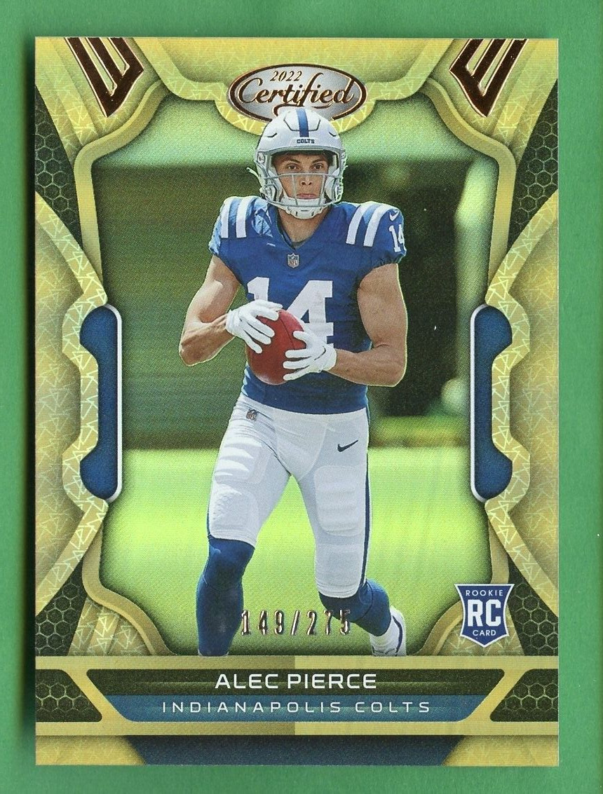 ALEC PIERCE 2022 CERTIFIED FOOTBALL ROOKIE BRONZE /275 INDIANAPOLIS COLTS