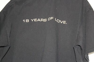 Vintage Men's Nike Air Jordan 18 Years of Love T-Shirt Black Sz