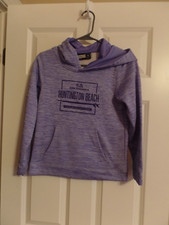 Girls, Huntington Beach California, Purple Hoodie Sweatshirt, Size:Large, Ex Con