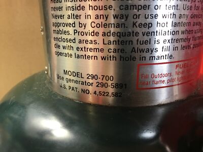 Vintage 1986 Coleman Powerhouse 2 Mantle Lantern Model 290-700