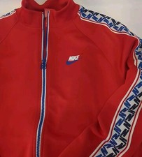 Vintage Nike Men's Track Jacket Red White Blue SizeS