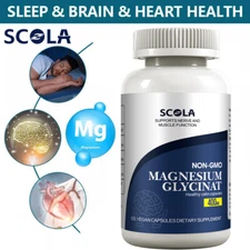 Magnesium Glycinate | 1330mg | 120 Capsules | Buffered & Chelated | by SCOLA