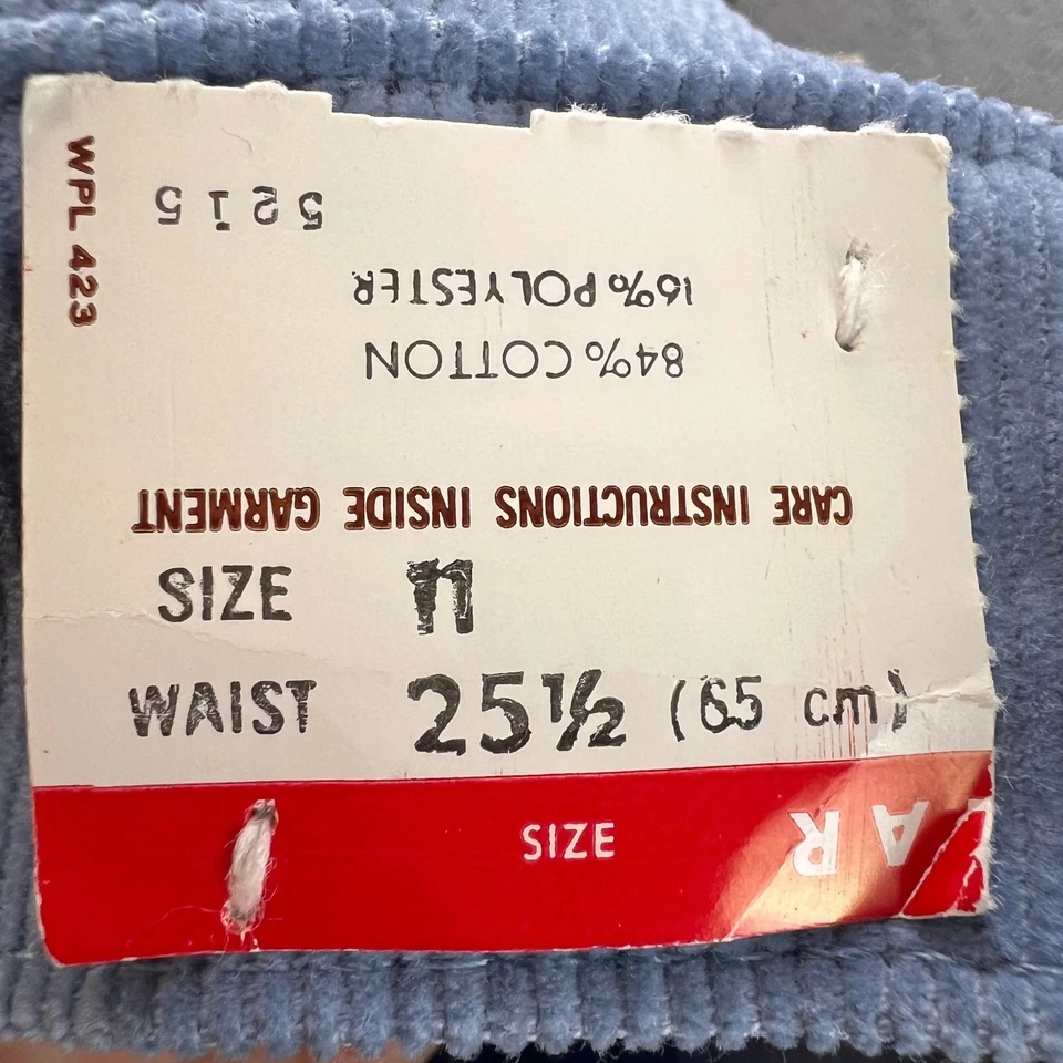 Nuevos Jeans Levi's Vintage Años 70 Niños Niñas Azul Pana Campana Parte Inferior Talla 11 Foto 4 de 4