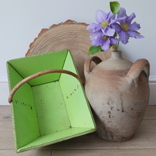 Pretty Vintage French Rustic Wooden Garden Trug - Superb Display Piece