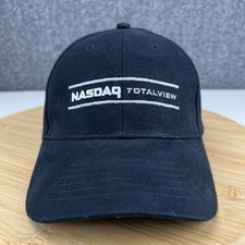 NASDAQ TotalView Hat Cap Strapback Adjustable OSFM Black Embroidered