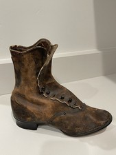 Victorian Single Leather Ladies Button Up Shoe 1800  s Women  s Antique