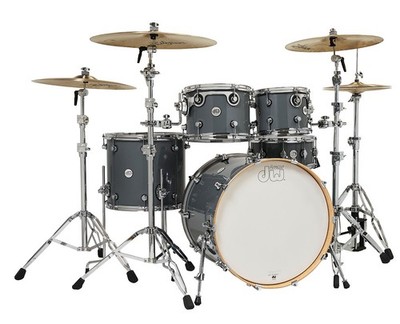 DW Design Series 4-Piece Maple Shell Pack Steel Gray w/ 22'' Kick