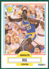 Manute Bol - 1990-91 Fleer #62 - Golden State Warriors Basketball Card