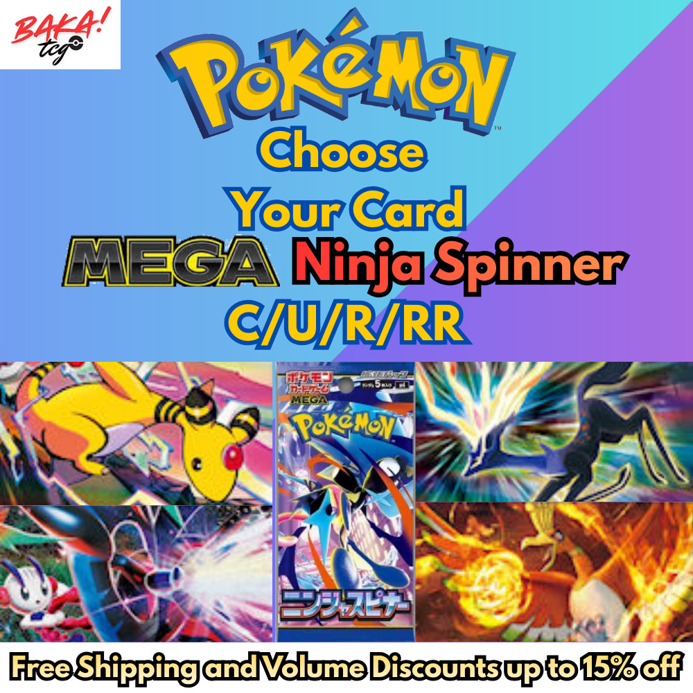 POKEMON MEGA NINJA SPINNER M4 C/U/R/RR JAPANESE - CHOOSE YOUR CARD!  NM