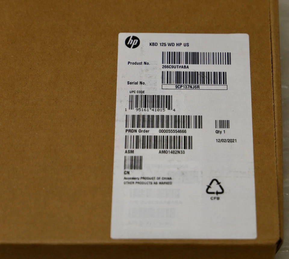 *NEW* HP 266C9UT - 125 Wired Keyboard, QWERTY, USB, Plug and Play, Black - Image 2 of 4