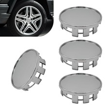 Car Wheel Hub Center Cap, Snap-in Tight Fit Wheel Center Hub Cap 4 PCS Silver