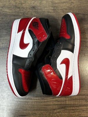 Nike Air Jordan 1 Mid Patent Bred Toe HV4091-006 Men's Size 14 | eBay