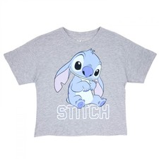 Lilo Stitch Sitting Stitch Junior T-Shirt Grey