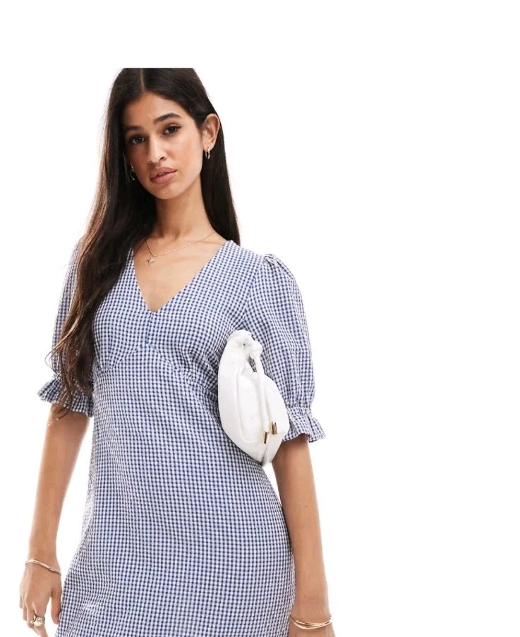 Nobody’s Child Daliah cotton Mirco Gingham midi dress Blue size 12 Bnwt Rrp $150 - image 2 of 4