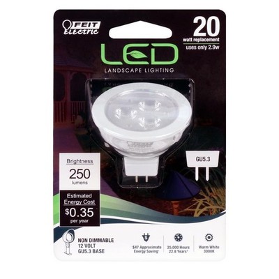 Feit Electric BPLVBAB/830CA 12V 2.9W 3000K 250 Lumens GU5.3 LED Light Bulb