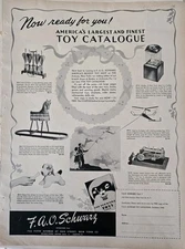 1946 F.A.O. Schwarz Toy Catalog Steam Engine darts hobbyhorse Nippy Pup  ad