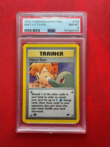 Misty's Tears 118/132 2000 Pokemon Gym Challenge-  First Edition - PSA 8