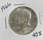 1966 50C Kennedy Half Dollar. 40% Silver. #1836
