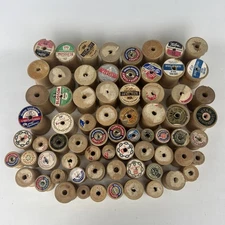 Vintage Empty Wooden Sewing Thread Spools Lot, Various Brands & Sizes