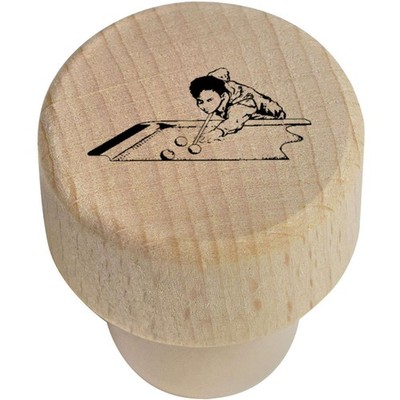 Flaschenverschluss / Korken aus Holz 19 mm ''The Billard King'' (BS00028146)