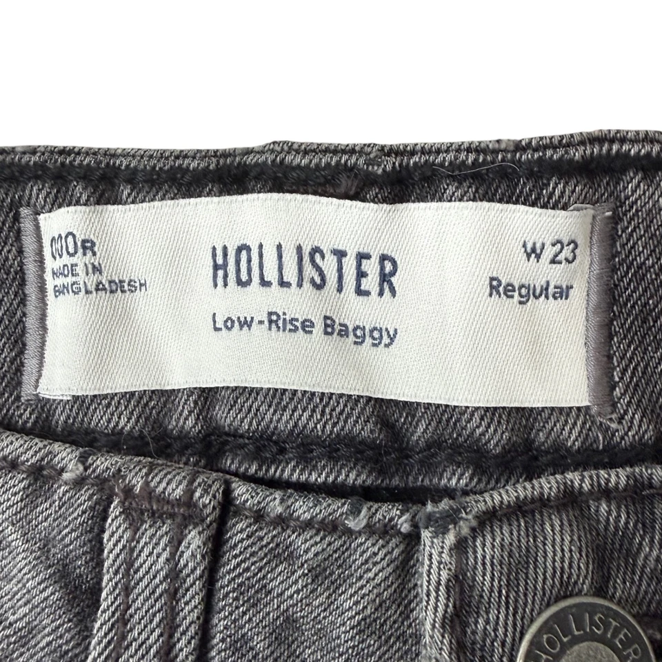 Hollister Low-Rise Baggy Jeans – Women's 000 W23 Regular – Gray Washed Denim - Image 3 of 4