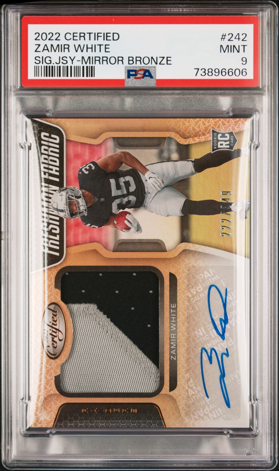 Zamir White Panini Certified #242 Signature Jersey-Mirror Bronze