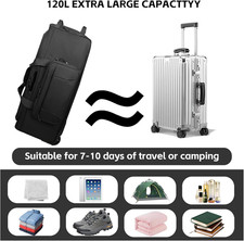 120L 3-Wheel Rolling Duffle Bag - Heavy Duty Military Deployment Bag, Durable...