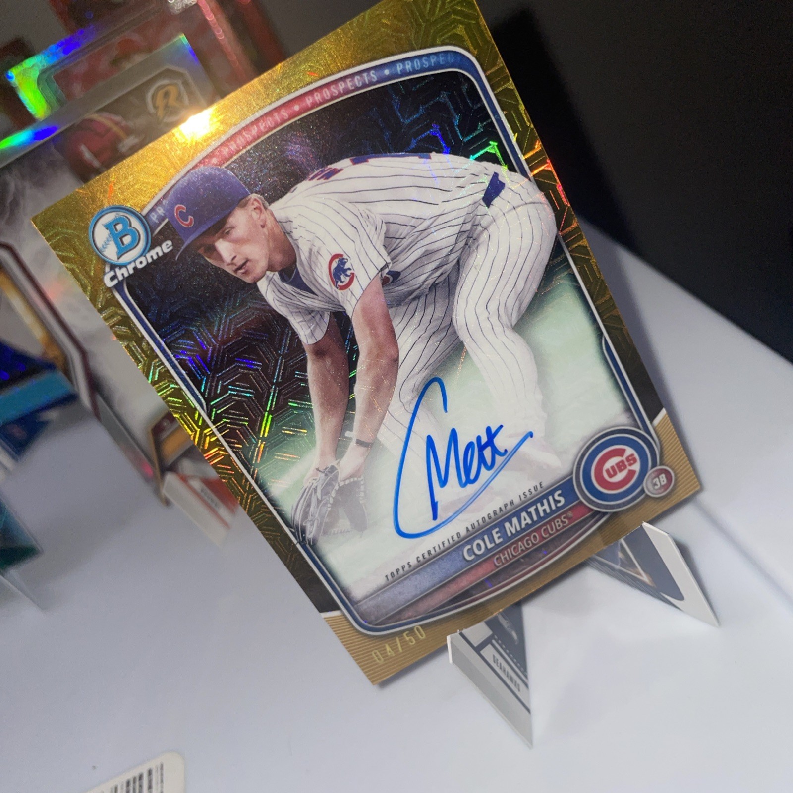 2025 Bowman - Chrome Prospect Mega Box Autographs Cole Mathis Gold Refractor /50