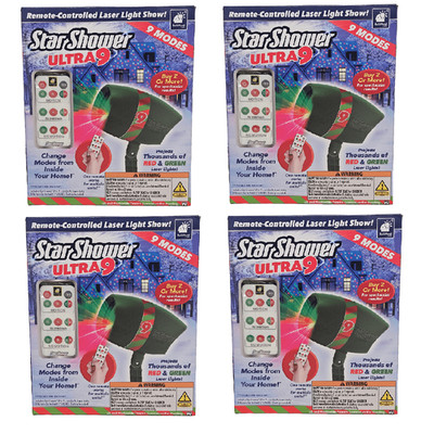 6-PACK Star Shower Ultra 9 Holiday 9-Pattern Christmas Projector Light w Remote