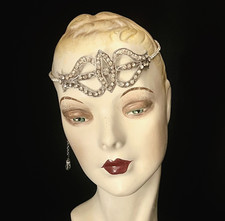 Original Edwardian, 1920s Rhinestone Headband, Headpiece, Silver , Gatsby Bridal