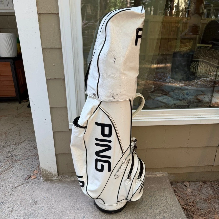 最終値下げヴィンテージPING ゴルフバッグ ホワイト Ping White Leather Golf Bags for sale | eBay