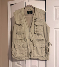 Vintage Orvis Fly Fishing Vest Khaki Mesh Utility Pocket Gorpcore Safari Men L