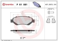 Brembo Bremsbelagsatz, Scheibenbremse P 61 081 FüR CitroËN Peugeot Toyota