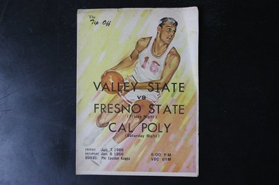 Vintage 1966 The Tip-Off Basketball Program Valley State Fresno Cal Poly Sports