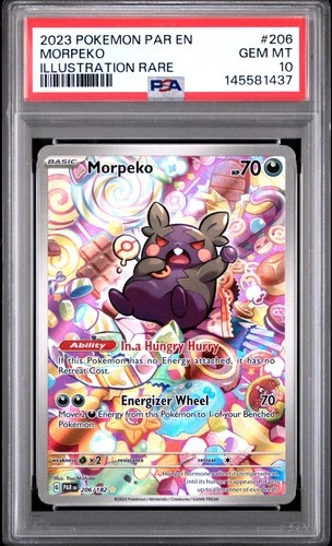2023 POKEMON PAR EN-PARADOX RIFT ILLUSTRATION RARE #206 MORPEKO PSA 10