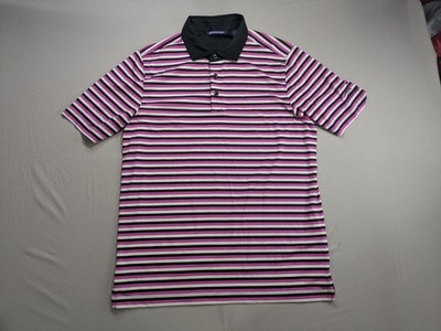 Cutter & Buck Mens M Striped Polo Golf Shirt Kiva Dunes Logo