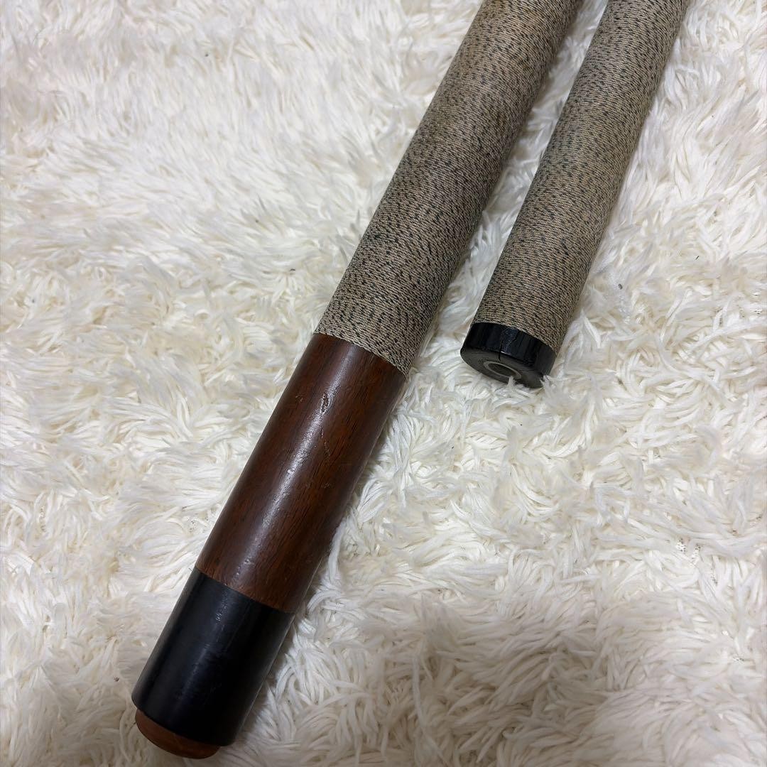 Rare Huebler cue, USA-made, 3-piece billiard cue, linen-wrapped