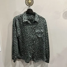 Pleione Women Green Long Sleeve Blouse M