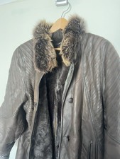 Vintage Ledermantel Damen Pelz Lammfell