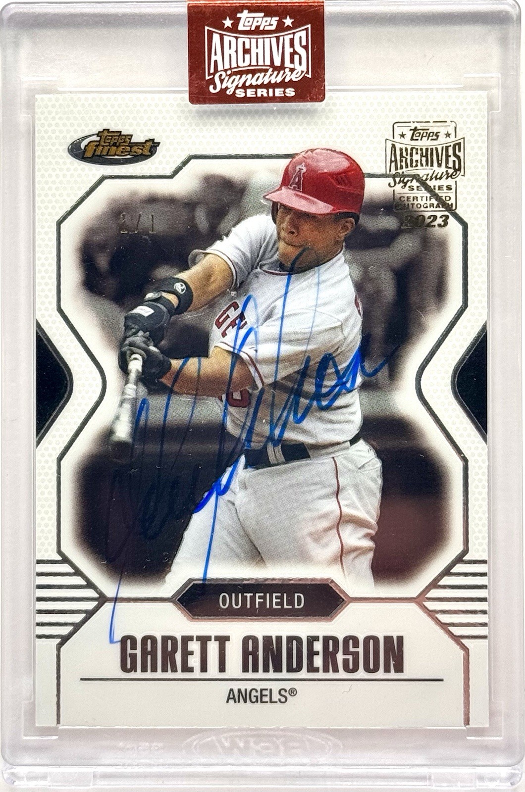 2023 Topps Archives Signature Series Garret Anderson Auto 1/1 Anaheim Angels view 1
