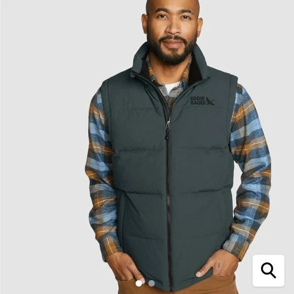 Eddie Bauer Men's Down 550 Puffer Vest Olive Green Size S