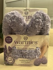 Warmies Microwavable Scented Purple Faux Fur Women's Slippers Size 6 to 10 NIB