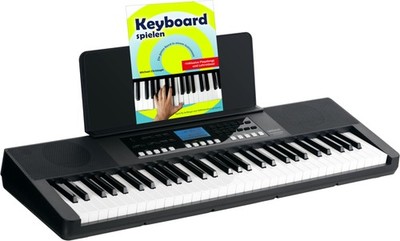 FunKey 61 Performer Keyboard Schwarz Tasten Keyboard Set Schule Buch 300 Sounds