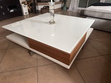 Hülsta Couchtisch mit Glasplatte | weiß | 110*110 cm 