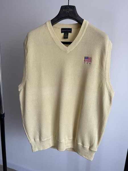 Men IZOD Vest Yellow Cotton XL